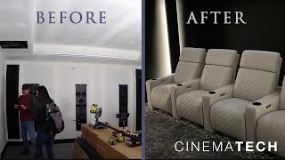 CinemaTech Seating amp Aurum Home Tech Theater Build Out Time Lapse [upl. by Eilyab]