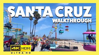 Santa Cruz Beach Boardwalk Vacation walkthrough in 4K HDR Santa Cruz California Amusement Park Rides [upl. by Bautram]