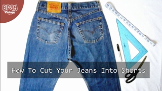 5 Steps How To Cut Mens Jeans Into Shorts [upl. by Keppel]