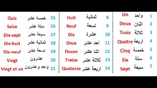 لنتعلم الأرقام بالفرنسية والعربية بطريقة سهلة les nombres de 0 à 100 [upl. by Thorne]