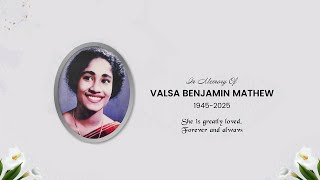 Live Funeral Service for Valsa Benjamin Mathew [upl. by Vern207]