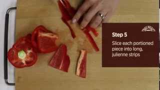 How to Julienne Bell Peppers [upl. by Anitrak600]