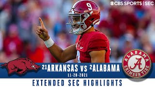 21 Arkansas vs 2 Alabama Extended Highlights  CBS Sports HQ [upl. by Tuneberg]