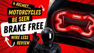 BRAKE FREE Wireless Helmet Light Review Motorcycle Safety Gear Accessory LED high visibility biker [upl. by Idet207]