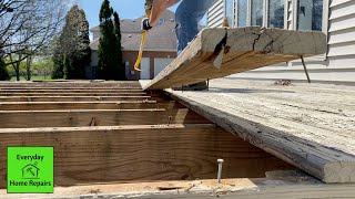 Rebuilding a Deck Part 1  Removal of Wood Down to Framing Structure [upl. by Ennovad665]