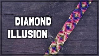 Diamond Illusion Friendship Bracelet Tutorial CC [upl. by Aneg672]