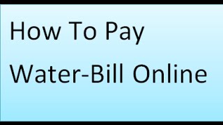 How to pay water bill online [upl. by Lion]