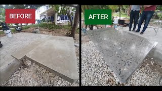 Step by step DIY tutorial on how to polish concrete using a hand held grinderPolished Concrete Cebu [upl. by Yelsiap]