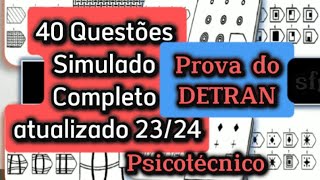 Psicotécnico DETRAN 2023  Simulado Completo com 40 Questões do 3° Livrinho do Exame Psicotécnico [upl. by Nashoma]