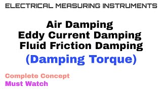 4 Damping Torque  Air Damping Eddy Current Damping and Fluid Friction Damping  Complete Concept [upl. by Haughay]