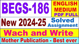 BEGS 186 solved assignment 202425 in English  begs 186 solved assignment 2025  begs186 202425 [upl. by Tarrance]