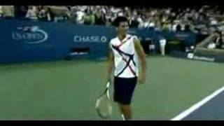 Djokovic impersonates FedNadalARodHewittSharapovaGoran [upl. by Atikir788]