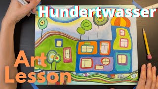 Hundertwasser Art Lesson  For kids teachers and parents [upl. by Culliton]