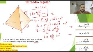 Geometria espacial Tetraedro regular [upl. by Hsirehc]