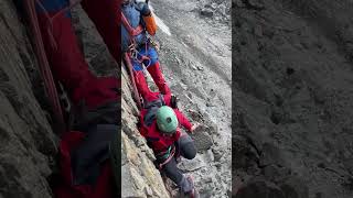 Rockfall🤯😳 couloir du Goûter Mont Blanc 2024 [upl. by Reidar]