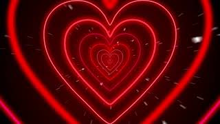 Neon Heart Background❤️ Red Hearts Background  Led Lights Heart Background Video  Wallpaper Heart [upl. by Einram]