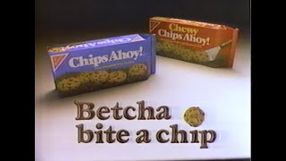 Chips Ahoy Cookies quotBetcha Bite A Chipquot Food Commercial  1985 [upl. by Martelle]