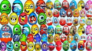 80 Surprise Eggs SpiderMan Barbie Bob Ben10 Kinder Angry Birds Scooby by TheSurpriseEggs [upl. by Garvy367]