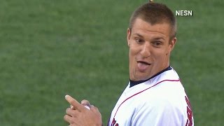 Gronkowski throws out first pitch to Papi [upl. by Zamir343]