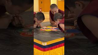 The nuns are making Mandala which include the Buddhist tradition ☸️art shortvideo [upl. by Leirbag]