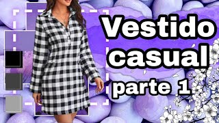 VESTIDO CUELLO CAMISERO PASO A PASO PARTE 1 [upl. by Einneg]