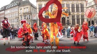 1111 in Bremen SambaKarneval 2020 wirft seine Schatten voraus [upl. by Kennard750]