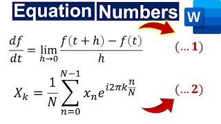 How to Insert Equation Numbers in Microsoft Word The easy way [upl. by Myrtia]