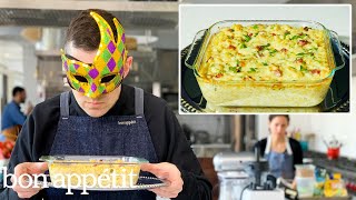 Recreating Bobby Flays Macaroni amp Cheese Carbonara From Taste  Bon Appétit [upl. by Rosse]