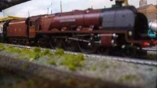 Hornby LMS 6233 Duchess of Sutherland on the layout [upl. by Nerak]