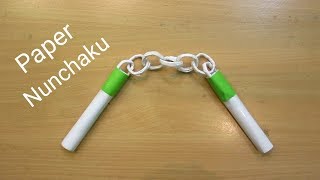 DIY Origami Nunchucks Weapons For Kids 2019  How To Make Nunchaku With Paper Easy [upl. by Drwde226]