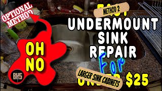 Easy Undermount Sink Repair Larger Cabinets [upl. by Allerus]