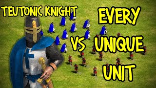 ELITE TEUTONIC KNIGHT vs EVERY UNIQUE UNIT  AoE II Definitive Edition [upl. by Wester]