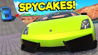 Spycakes amp I Used Upgraded Lamborghinis In Impossible Stunts in BeamNG Drive Mods [upl. by Ecertal]