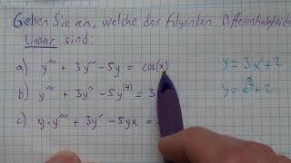 3 Lineare und nichtlineare Differentialgleichung [upl. by Mayhew]