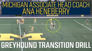 Greyhound Transition Drill Michigan Womens Lacrosse [upl. by Vyner286]