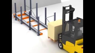 Dynamic Push Back Pallet shelving  Mecalux [upl. by Maccarthy783]