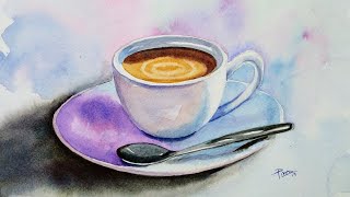 Still life painting  Cup plate Drawing  Watercolour [upl. by Eimor]