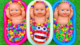 5 Minutes Satisfying Video  Mixing Funny Candy ASMR amp Make Up in 3 Bathtubs with Magic MampMs Slime [upl. by Roddie]