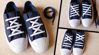 3 easy shoes lace styles  how to lace converse  easy shoelaces  shoe lacing tutorials [upl. by Muffin]