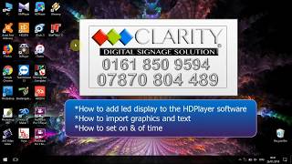 HOW TO USE HD PLAYER SOFTWARE  HOW TO ADD NEW SCREEN TO THE PROGRAM BY CLARITY LED LTD [upl. by Kuhlman]