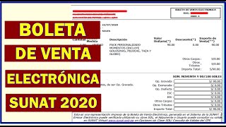 NUEVA FORMA de Emitir Boleta de Venta Electrónica  SUNAT VIRTUAL [upl. by Debee5]