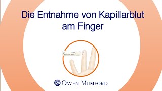 Die Entnahme von Kapillarblut am Finger [upl. by Erin]