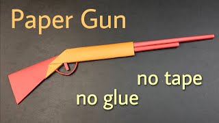 How to Make Paper Gun without Glue  Origami  How to Make a Paper Gun  Paper Craft  Paper Gun [upl. by Elehcim]