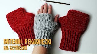 Rękawiczki bez palców mitenki na szydełku Szydełko tunzyjskie Crochet mittens fingerless gloves [upl. by Yedsnil395]