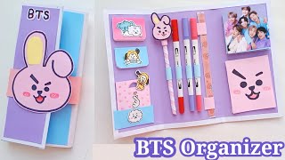 how to make BTS folder organizer  Diy folder organizer paper craftback to school  paper folder [upl. by Esom]