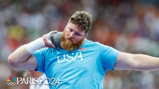 Team USAs Ryan Crouser clinches UNPRECEDENTED third shot put gold medal  Paris Olympics [upl. by Mungo684]