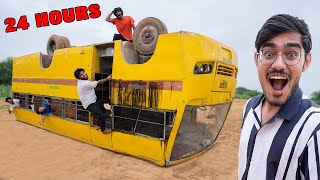 ₹100000 Flipped Bus Challenge  बस पलट गई मरते मरते बचे😭 [upl. by Howenstein]