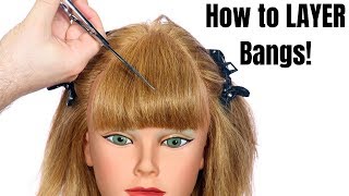 How to Layer Bangs  TheSalonGuy [upl. by Anima]