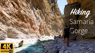 Hiking Samaria Gorge in Crete 4K relaxing nature ASMR [upl. by Eissej]