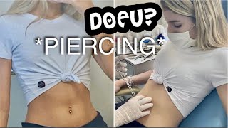 COLOQUEI PIERCING NO UMBIGO PELA PRIMEIRA VEZ  MOSTRANDO TUDO  DICAS E CUIDADOS COM O PIERCING [upl. by Enovaj]